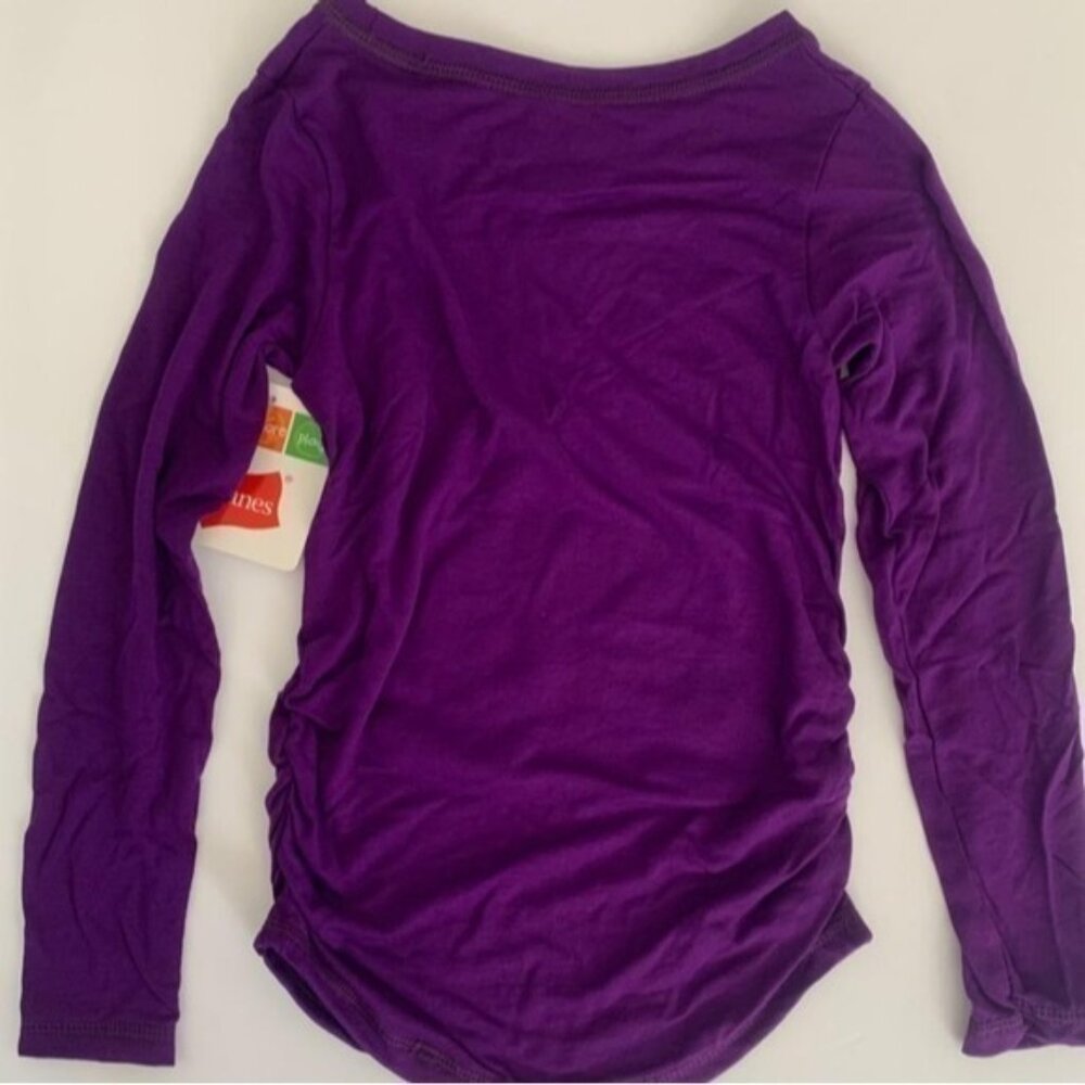 HANES Girl Shirred Graphic Long Sleeve - Picture 2 of 5